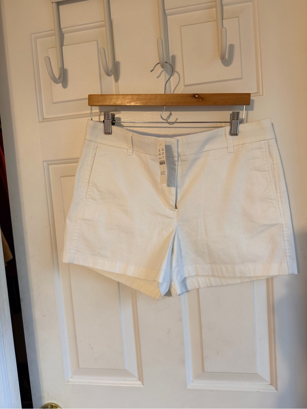 J. Crew White High-Rise Chino Shorts